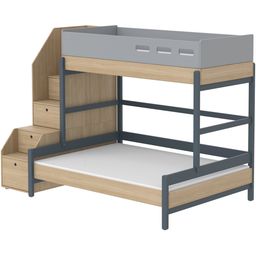POPSICLE družinska postelja s stopnicami, 140x200 + 90x200 cm - blueberry