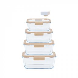 Vacuum Food Storage Containers - Glass, 5 Piece Set - 1 item