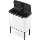Bo Touch Bin 11 + 23 Litres with 2 Plastic Liners - White