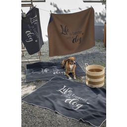 Couverture pour Animaux de Compagnie, Grande - Life is Better with a Dog - anthrazit