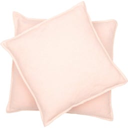 SYLT Kissenhülle uni mit Zierstich, 40 x 40 cm - pfirsich