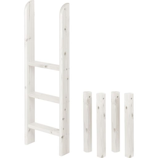 CLASSIC Vertical Ladder and Posts for Mid-High Bed - White Glazed