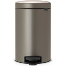 NewIcon - Pattumiera a Pedale 12 L con Inserto in Plastica - Platinum