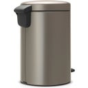 NewIcon - Pattumiera a Pedale 12 L con Inserto in Plastica - Platinum