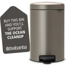 NewIcon - Pattumiera a Pedale 12 L con Inserto in Plastica - Platinum