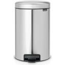 NewIcon - Pattumiera a Pedale 12 L con Inserto in Plastica, Matt Steel Fingerprint Proof
