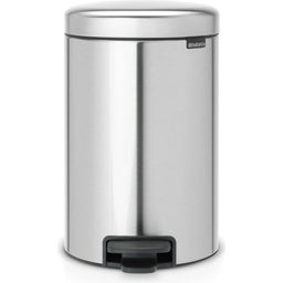 NewIcon - Pattumiera a Pedale 12 L con Inserto in Plastica - Matt Steel Fingerprint Proof