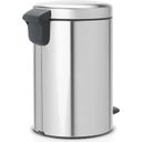 NewIcon - Pattumiera a Pedale 12 L con Inserto in Plastica - Matt Steel Fingerprint Proof