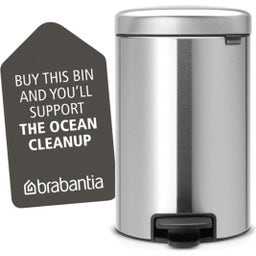 NewIcon - Pattumiera a Pedale 12 L con Inserto in Plastica - Matt Steel Fingerprint Proof