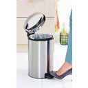 NewIcon - Pattumiera a Pedale 12 L con Inserto in Plastica - Matt Steel Fingerprint Proof