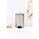 NewIcon - Pattumiera a Pedale 12 L con Inserto in Plastica - Matt Steel Fingerprint Proof