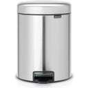 NewIcon - Pattumiera a Pedale 5 L con Inserto in Plastica, Matt Steel Fingerprint Proof