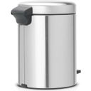NewIcon - Pattumiera a Pedale 5 L con Inserto in Plastica - Matt Steel Fingerprint Proof