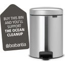 NewIcon - Pattumiera a Pedale 5 L con Inserto in Plastica - Matt Steel Fingerprint Proof
