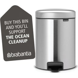 NewIcon - Pattumiera a Pedale 5 L con Inserto in Plastica - Matt Steel Fingerprint Proof