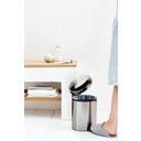 NewIcon - Pattumiera a Pedale 5 L con Inserto in Plastica - Matt Steel Fingerprint Proof