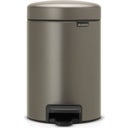 NewIcon - Pattumiera a Pedale 3 L con Inserto in Plastica, Platinum