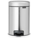NewIcon - Pattumiera a Pedale 3 L con Inserto in Plastica, Matt Steel Fingerprint Proof
