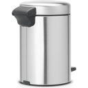 NewIcon - Pattumiera a Pedale 3 L con Inserto in Plastica - Matt Steel Fingerprint Proof