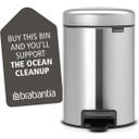 NewIcon - Pattumiera a Pedale 3 L con Inserto in Plastica - Matt Steel Fingerprint Proof