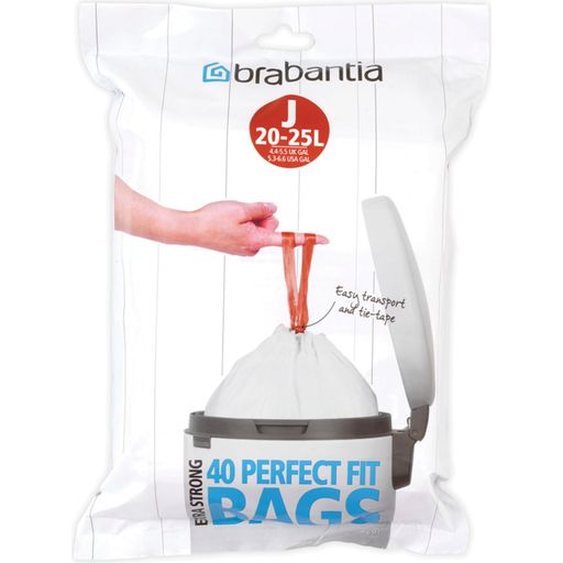PerfectFit Bin Liner for the Bo Touch Bin - Dispenser Pack - 20-25L (J) - 40 Pieces
