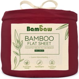 Bambaw Cozy Bambus Leintuch - 240x290 - Burgundy