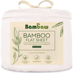 Bambaw Cozy Bamboo Flat Sheet - 270 x 290 cm - White