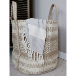 Chic Antique Jute Bag with Handle - Brown