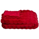 Star Home Cozy Faux Fur Throw - Red