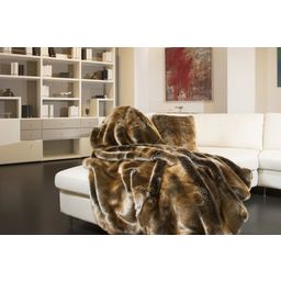 Star Home Zobel - Faux Fur Throw - Mottled brown