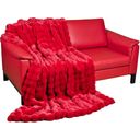 Star Home Cozy Faux Fur Throw - Red