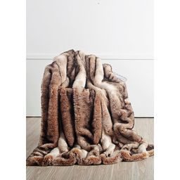 Star Home Nutria Faux Fur Throw - Mottled brown