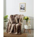 Star Home Nutria Faux Fur Throw - Mottled brown