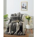 Star Home Jackal - Faux Fur Throw - Mottled grey