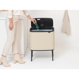 Bo Touch Bin - Pattumiera 36 L con Inserto in Plastica - Soft Beige