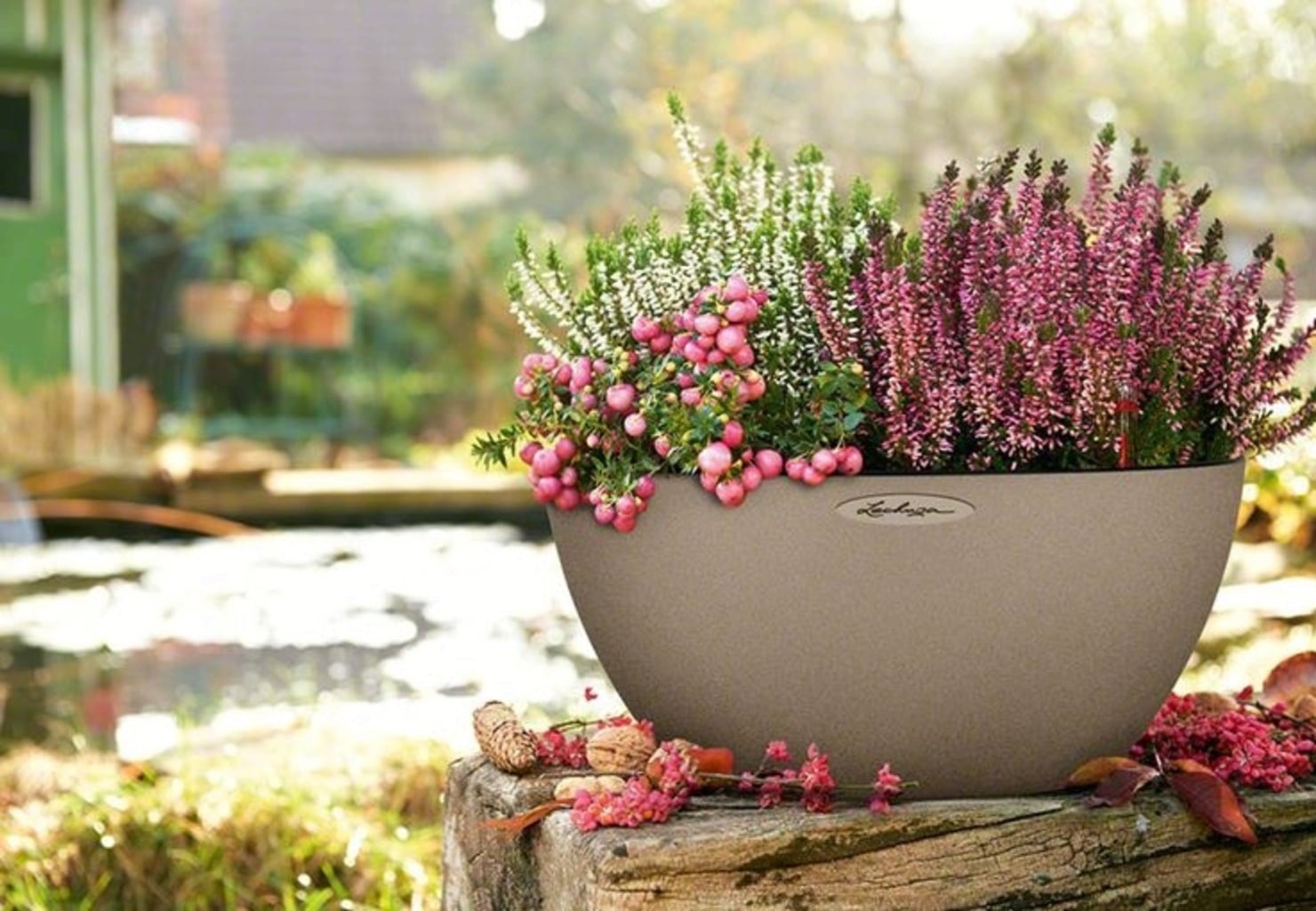 Lechuza CUBETO Stone 30 Planter - Sand beige