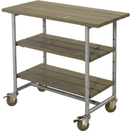 Urban Picnic Plant Stand / Grill Table with 2 Shelves - Grey Brown