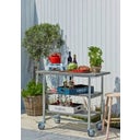 Urban Picnic Plant Stand / Grill Table with 2 Shelves - Grey Brown