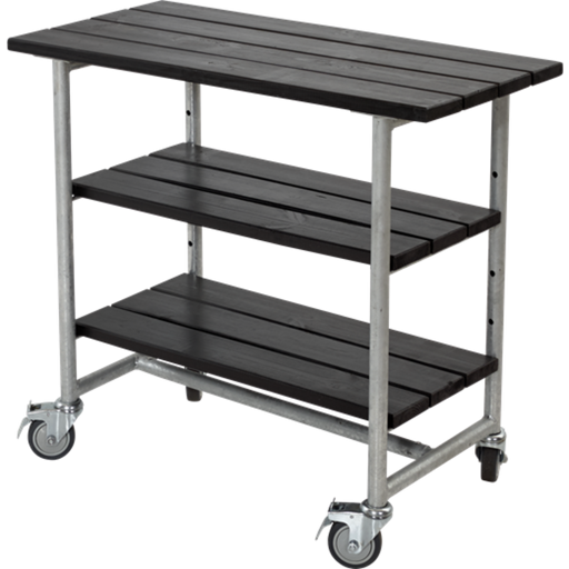 Urban Picnic Plant Stand / Grill Table with 2 Shelves - Black