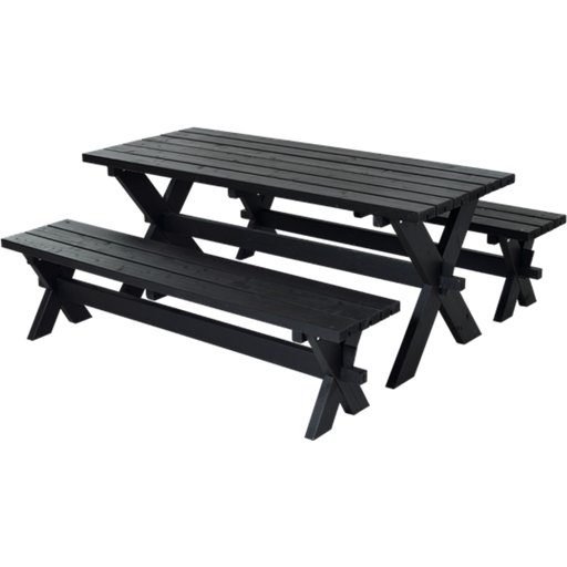 PLUS A/S Nostalgi Table Set including 2 Benches - Black