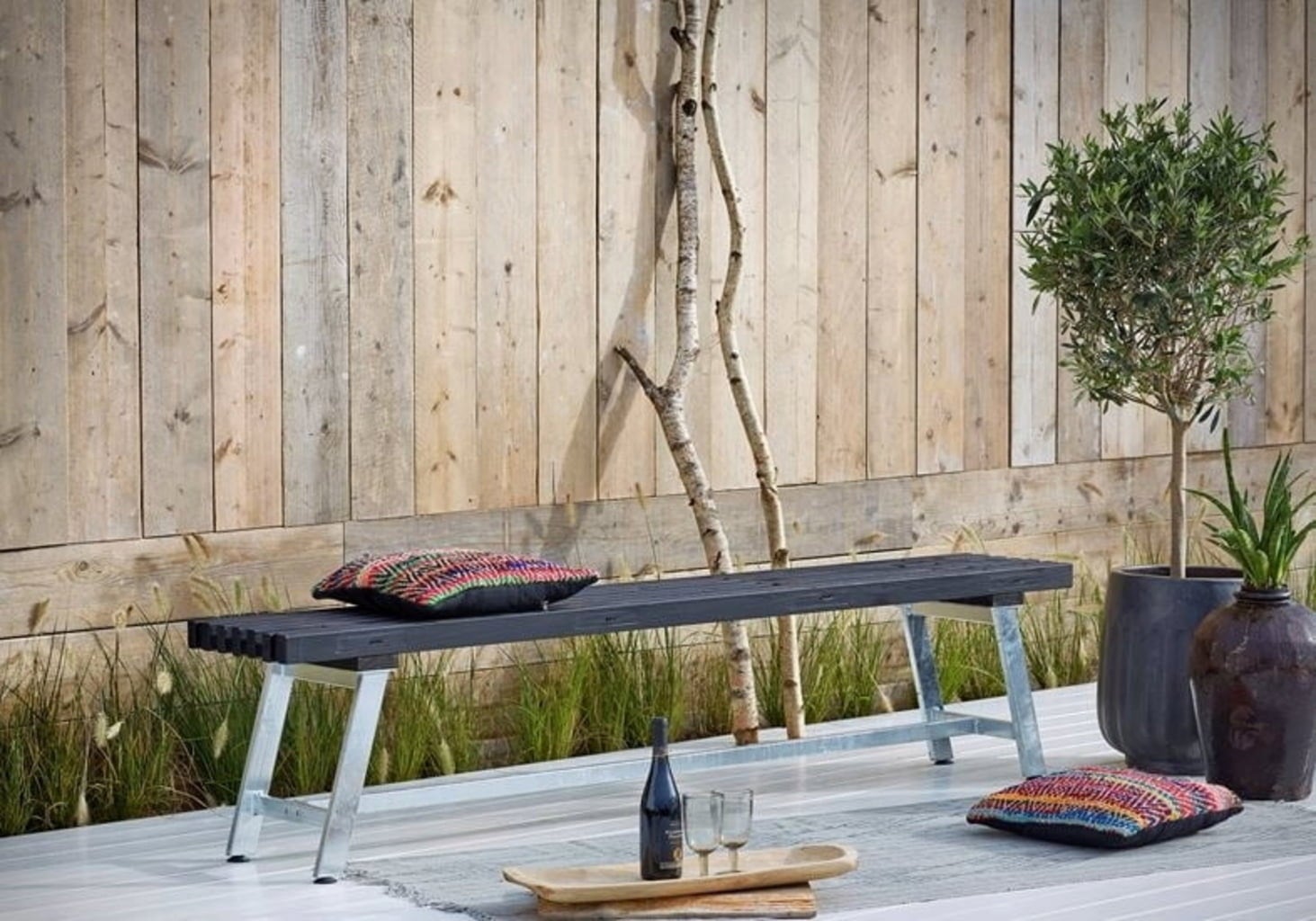 PLUS Lattenbank Royal 220x36 cm - Schwarz