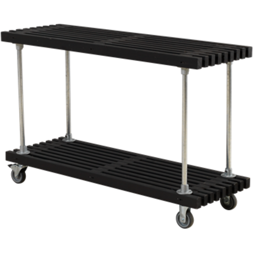 Slatted Grill / Serving Table with Wheels - Black