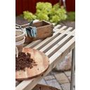 Slatted Grill / Serving Table with Wheels - Drift Wood