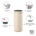 Brabantia Touch Bin New 30 L mit Kunststoffeinsatz - Soft Beige