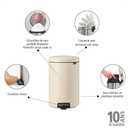 Treteimer Newicon 20 L mit Kunststoffeinsatz - Soft Beige