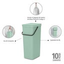 Brabantia Sort & Go Afvalemmer, 40 Liter - Jade Green