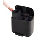 Bo Pedal Bin 3 x 11 L with 3 Plastic Inserts - Matte Black