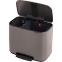 Bo Pedal bin 11 L + 23 L with 2 Plastic Inserts - Platinum