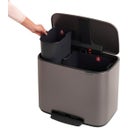 Bo Pedal bin 11 L + 23 L with 2 Plastic Inserts - Platinum