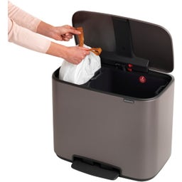 Bo Pedal bin 11 L + 23 L with 2 Plastic Inserts - Platinum